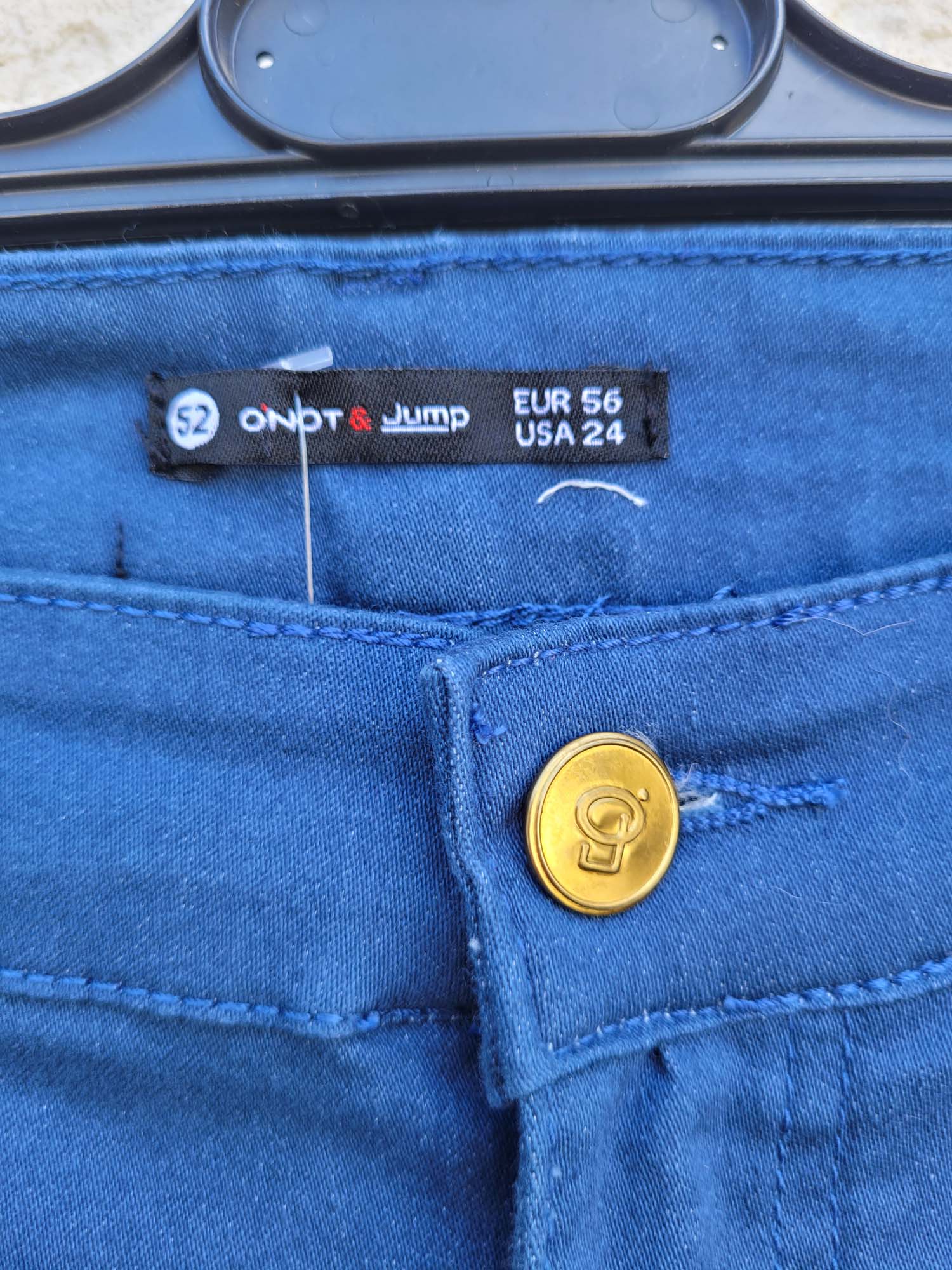 מכנסי כותנה כחולים באורך 7/8