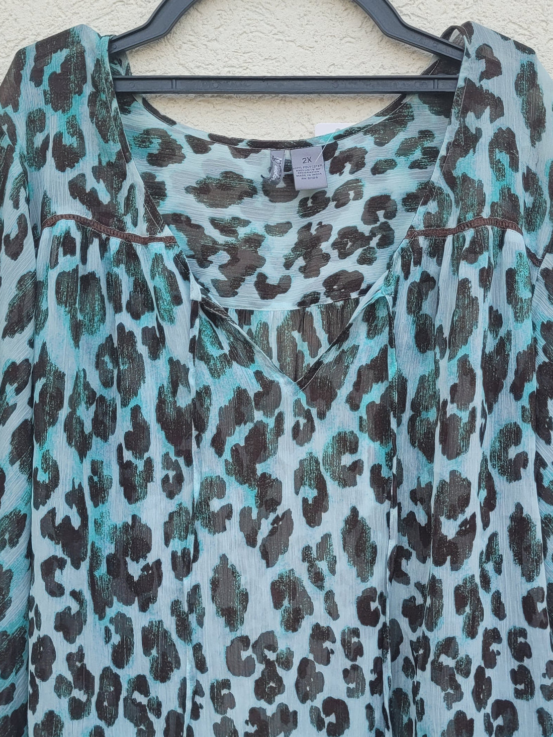 טופ שיפון מנומר אוברסייזי