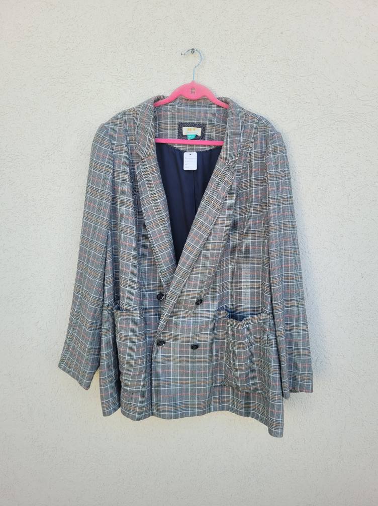 זקט טוויד אוברסייזי משובץ