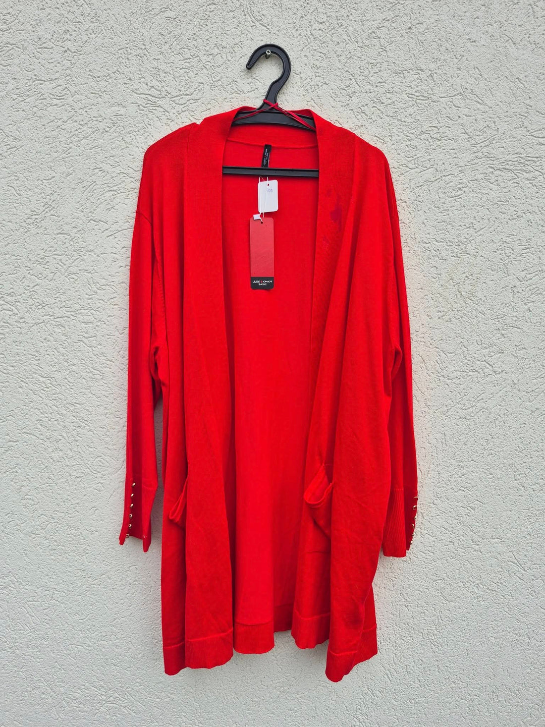 עליונית סריג דקה אדומה ארוכה