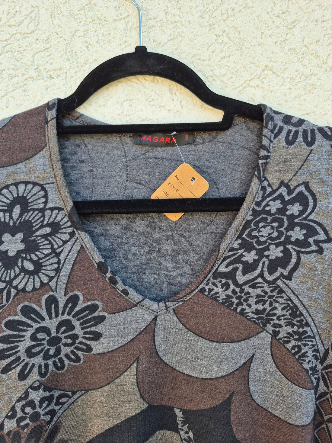 טוניקה בגווני אפור חום ושחור