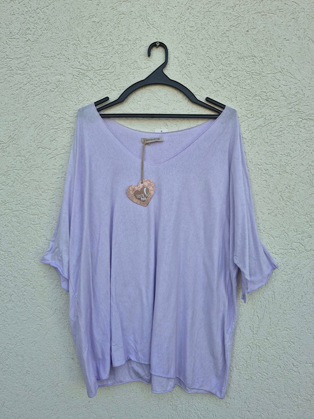 חולצת כותנה סגולה בהירה