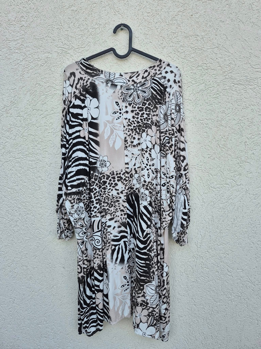 טוניקת כותנה בהירה בהדפס חייתי