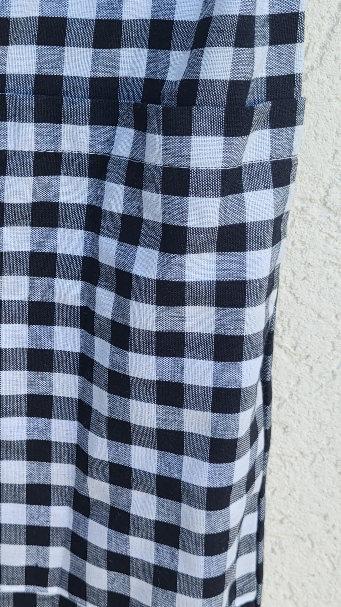 אוברול משבצות שחור לבן