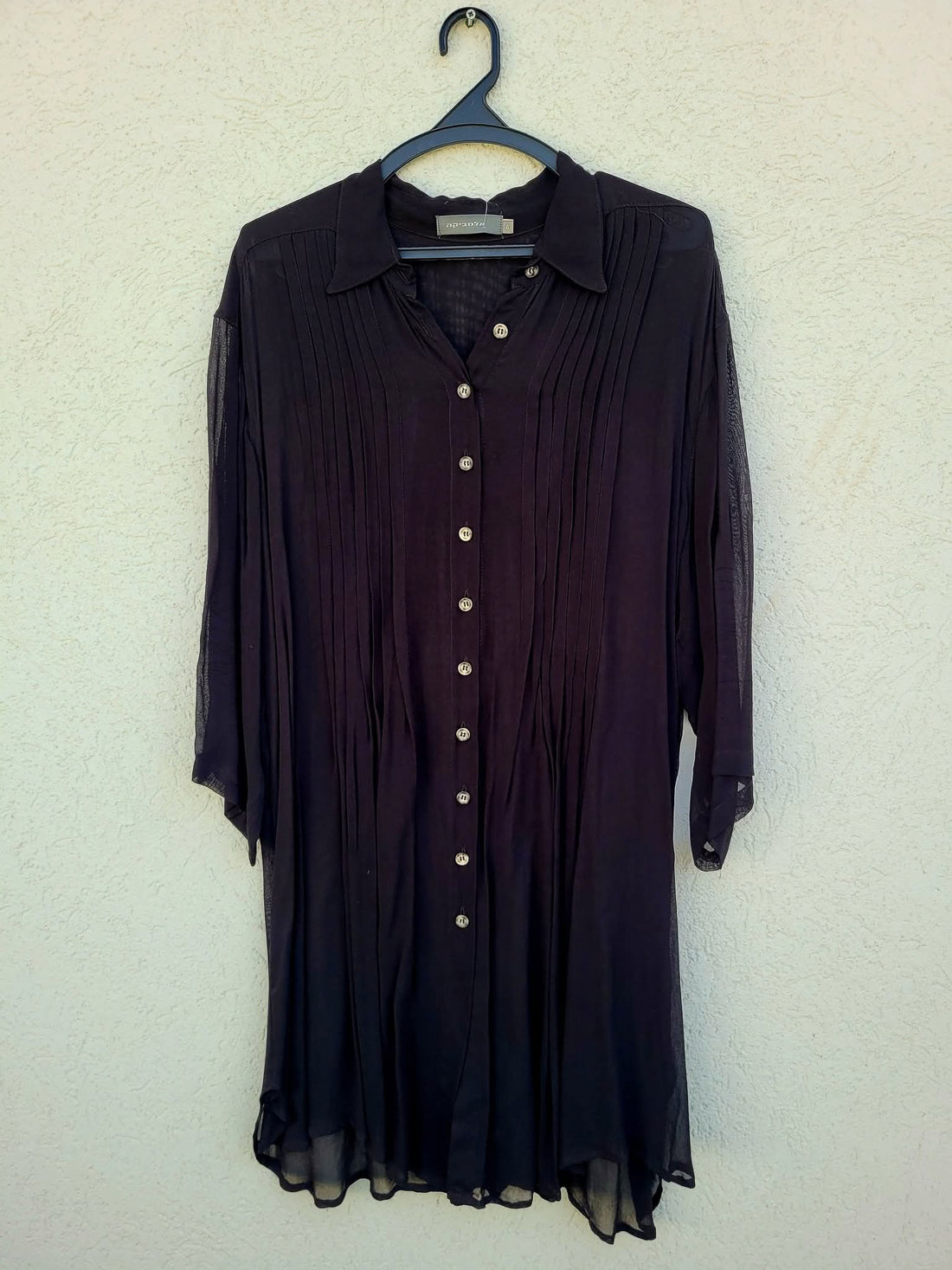 טופ שיפון ארוך שחור