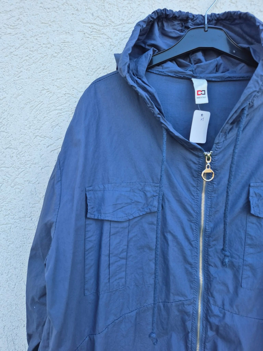 מעיל רוח דק אוברסייזי כחול