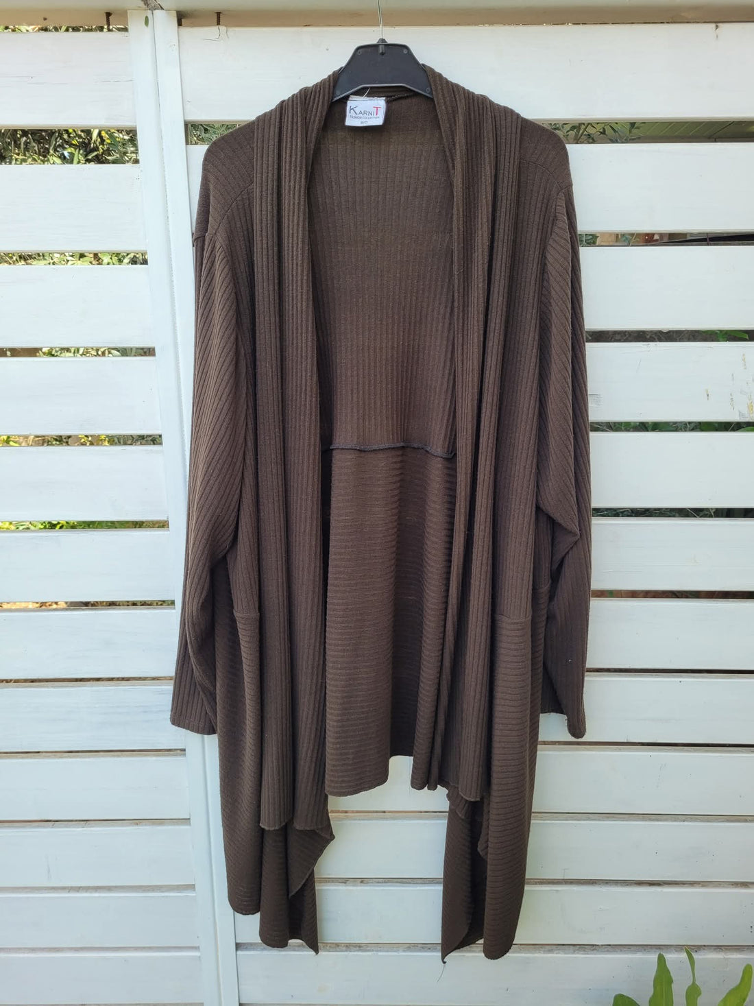 קרדיגן ארוך שליצים חום