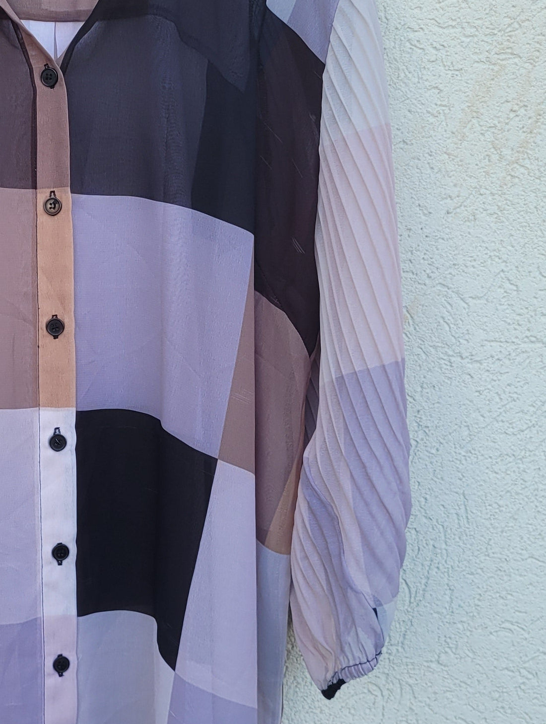 טוניקה מכופתרת ריבועים צבעוניים