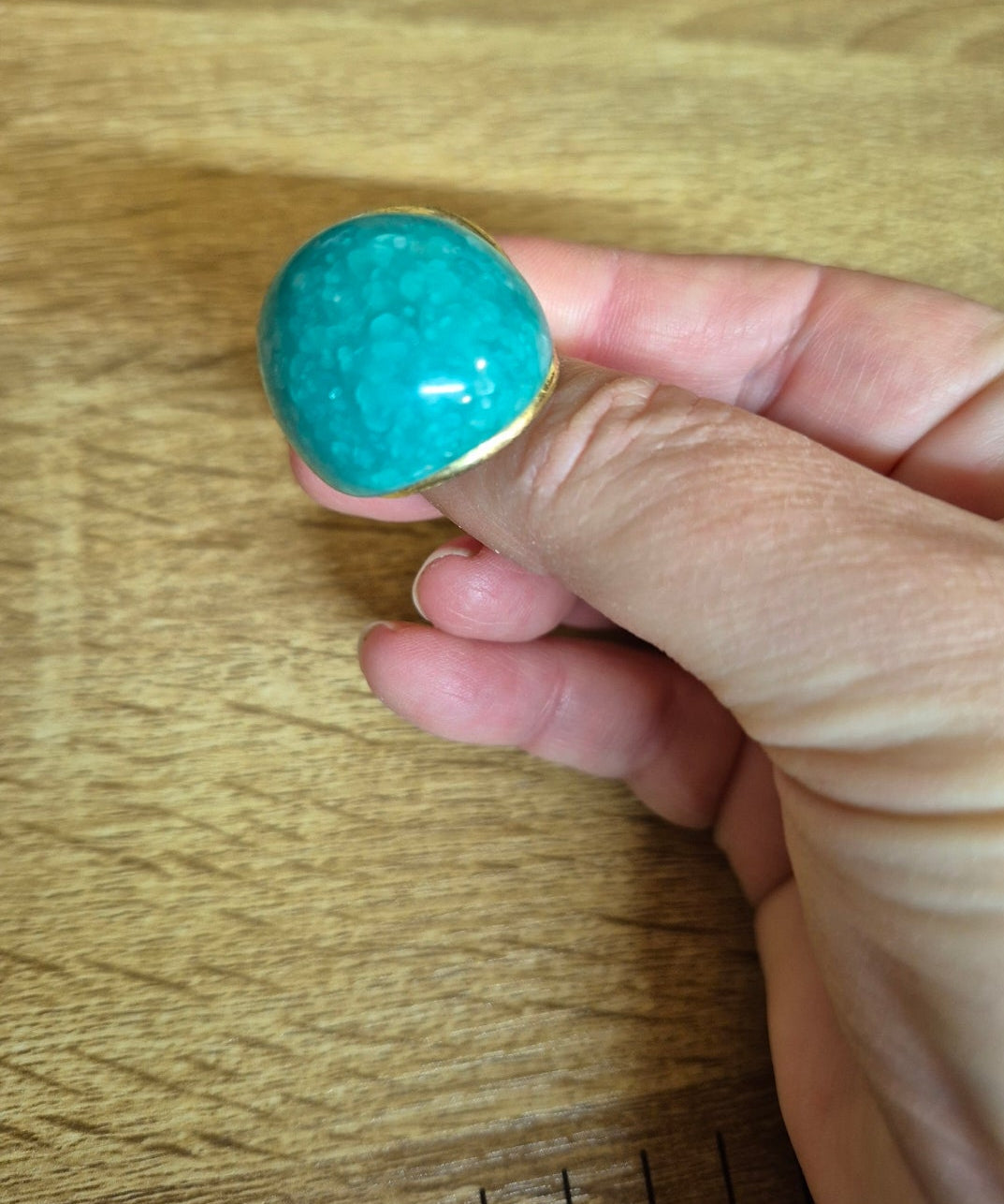 טבעת אובלית גדולה טורקיז