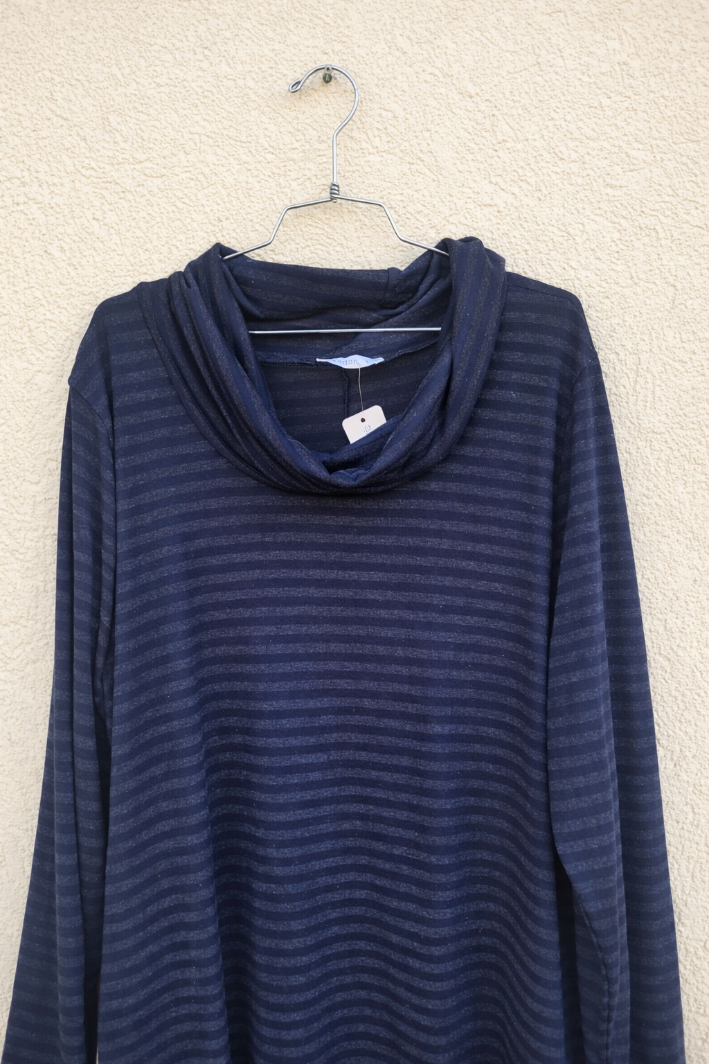 שמלת כותנה פסים כחול ואפור