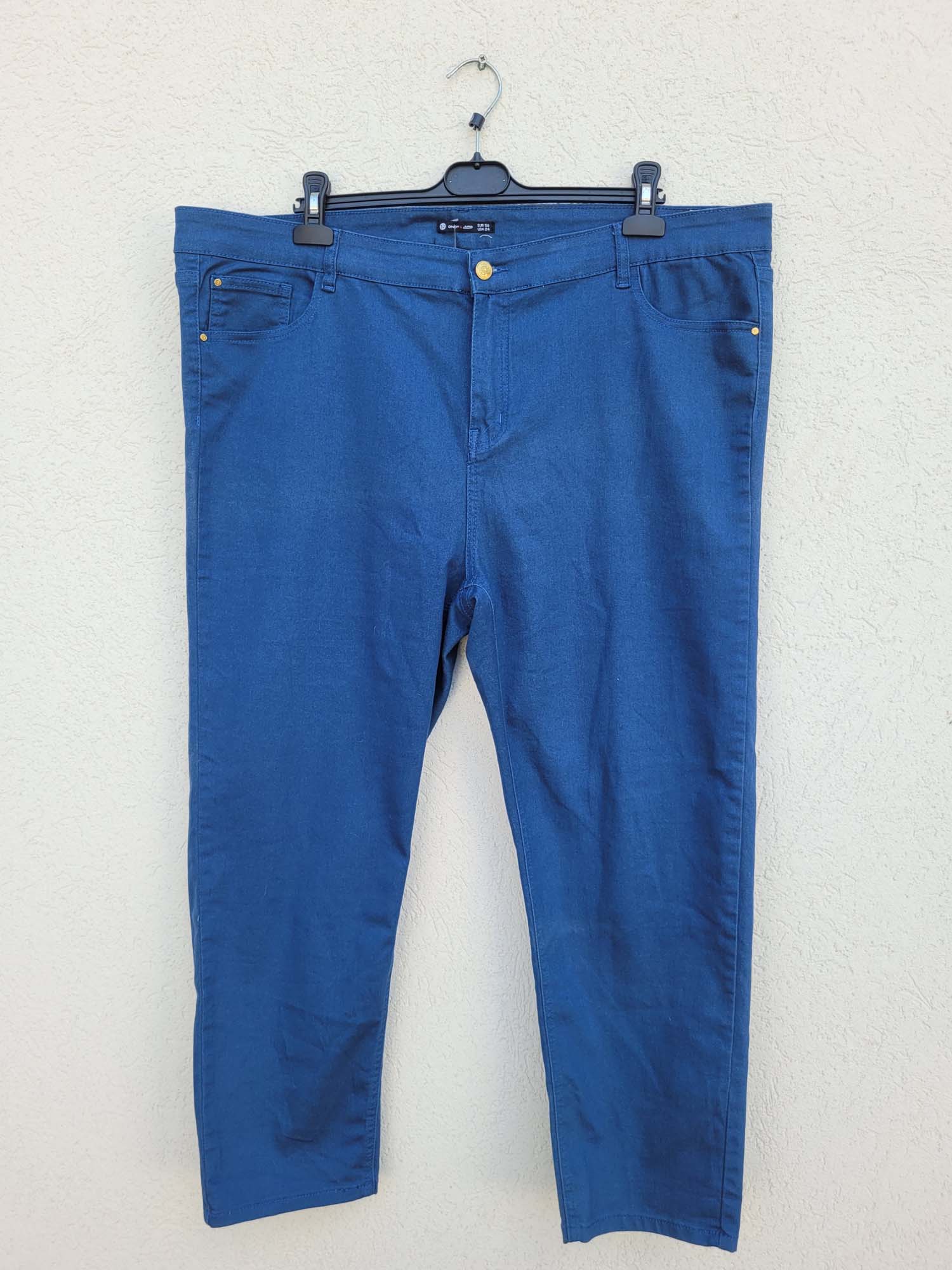 מכנסי כותנה כחולים באורך 7/8