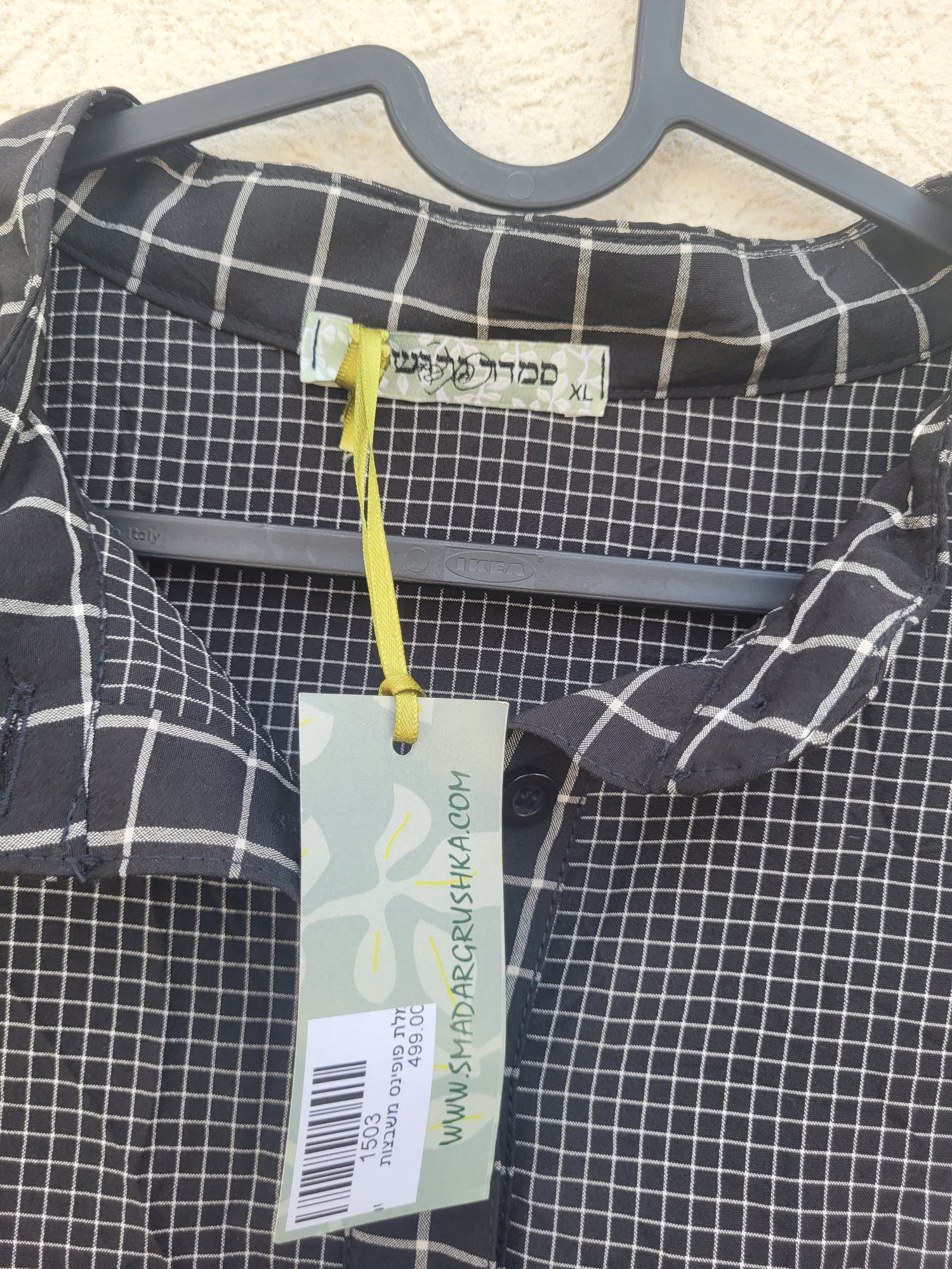 שמלת משבצות שחור ולבן