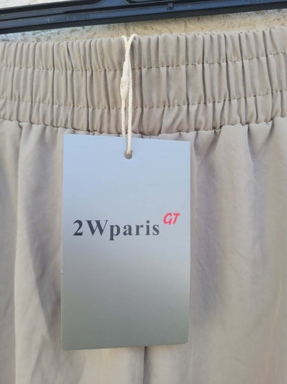 מכנסיים רחבים עם גומי