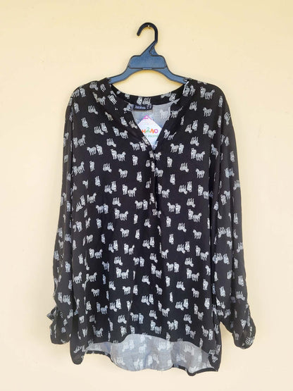 חולצה מכופתרת זברות