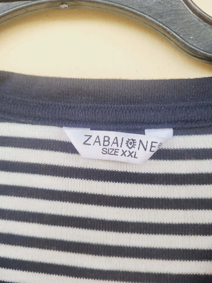 חולצת סריג פסים כחול ולבן