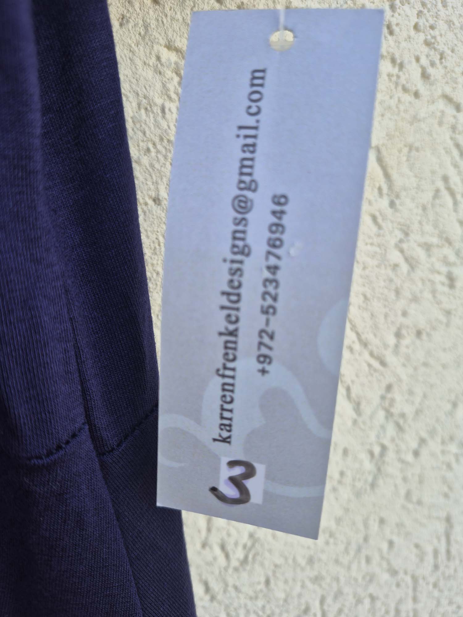 שמלת טריקו כחולה עם רקמה