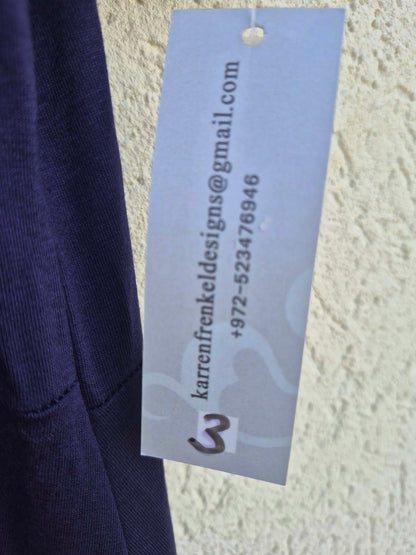 שמלת טריקו כחולה עם רקמה