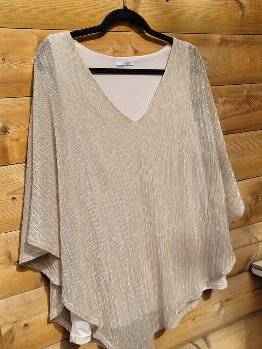 חולצת ערב מוזהבת עם נצנצים