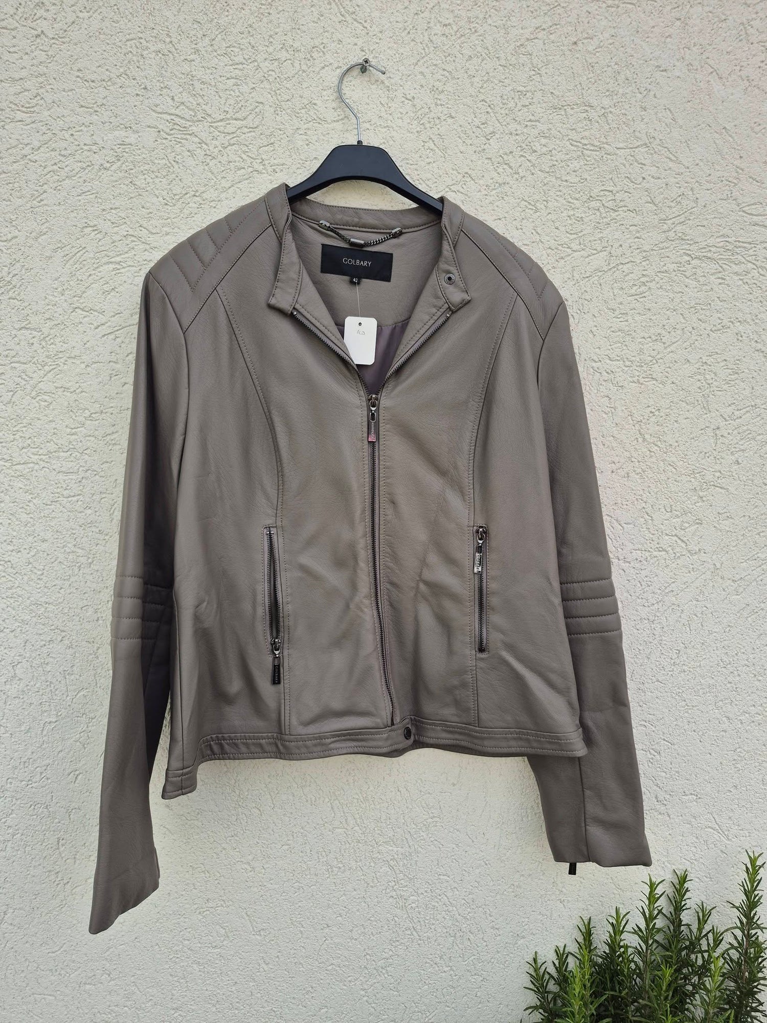 מעיל דמוי עור אפור