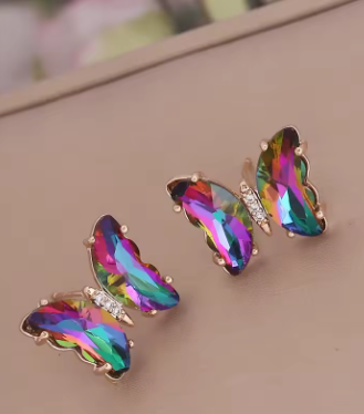 עגילי פרפר צמודים