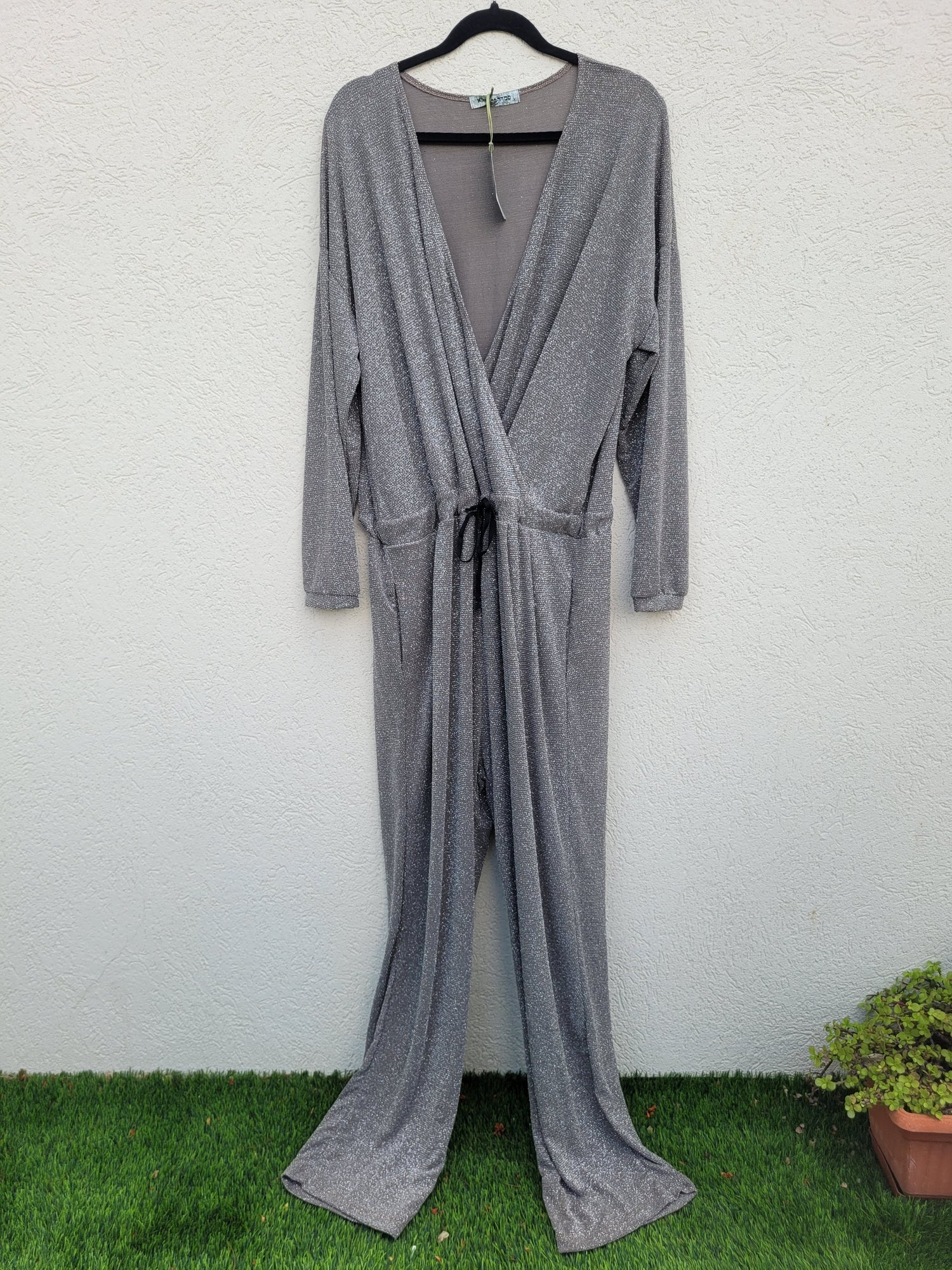 אוברול נצנצים כסוף