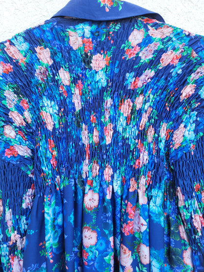 שמלת כיווצים פרחונית