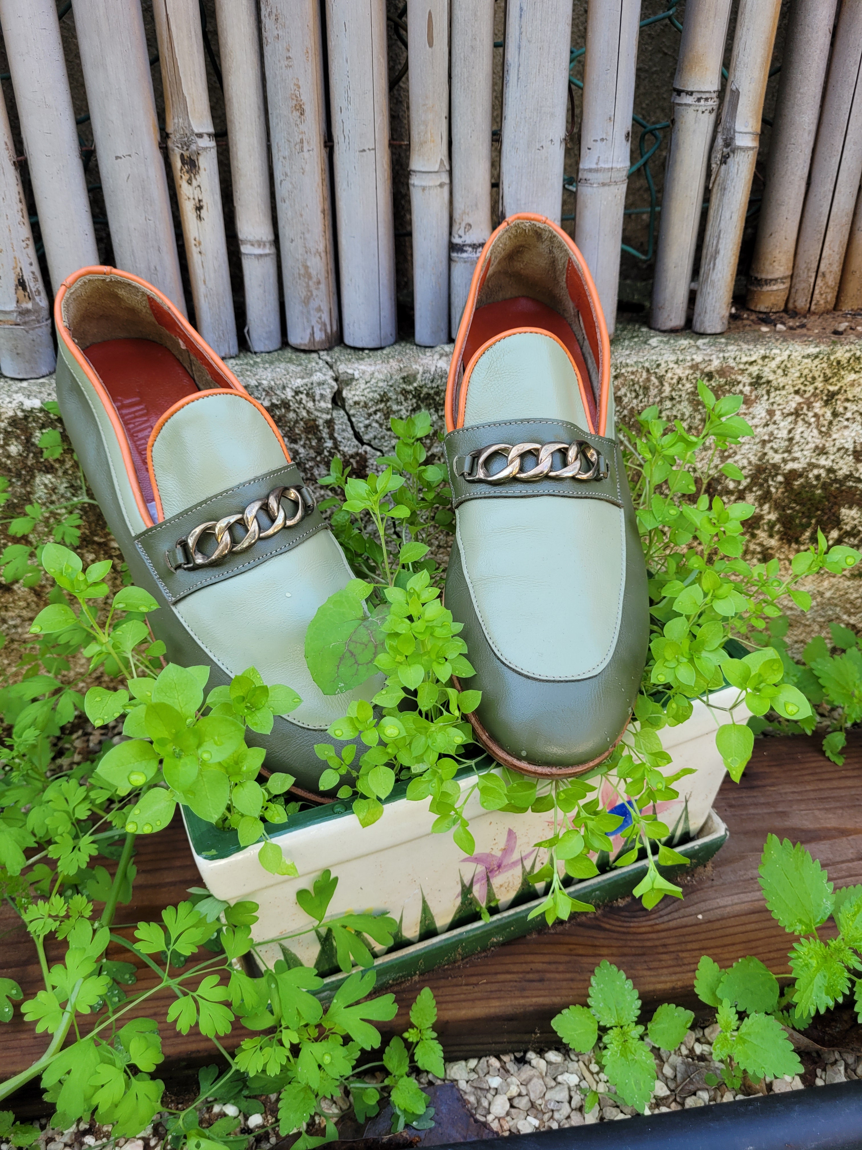 מוקסינים בגווני ירוק מידה 39