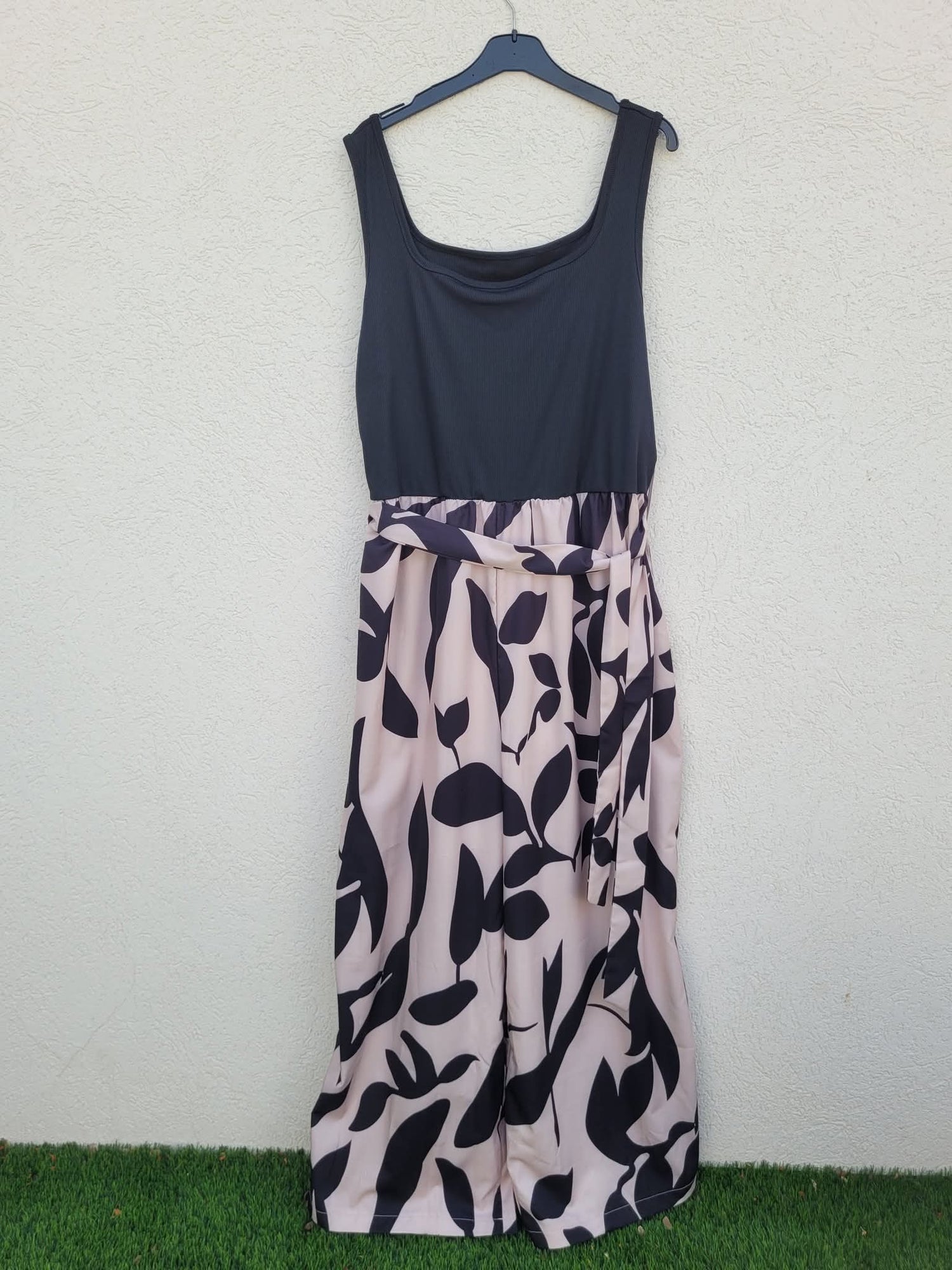 אוברול בשילוב בדים