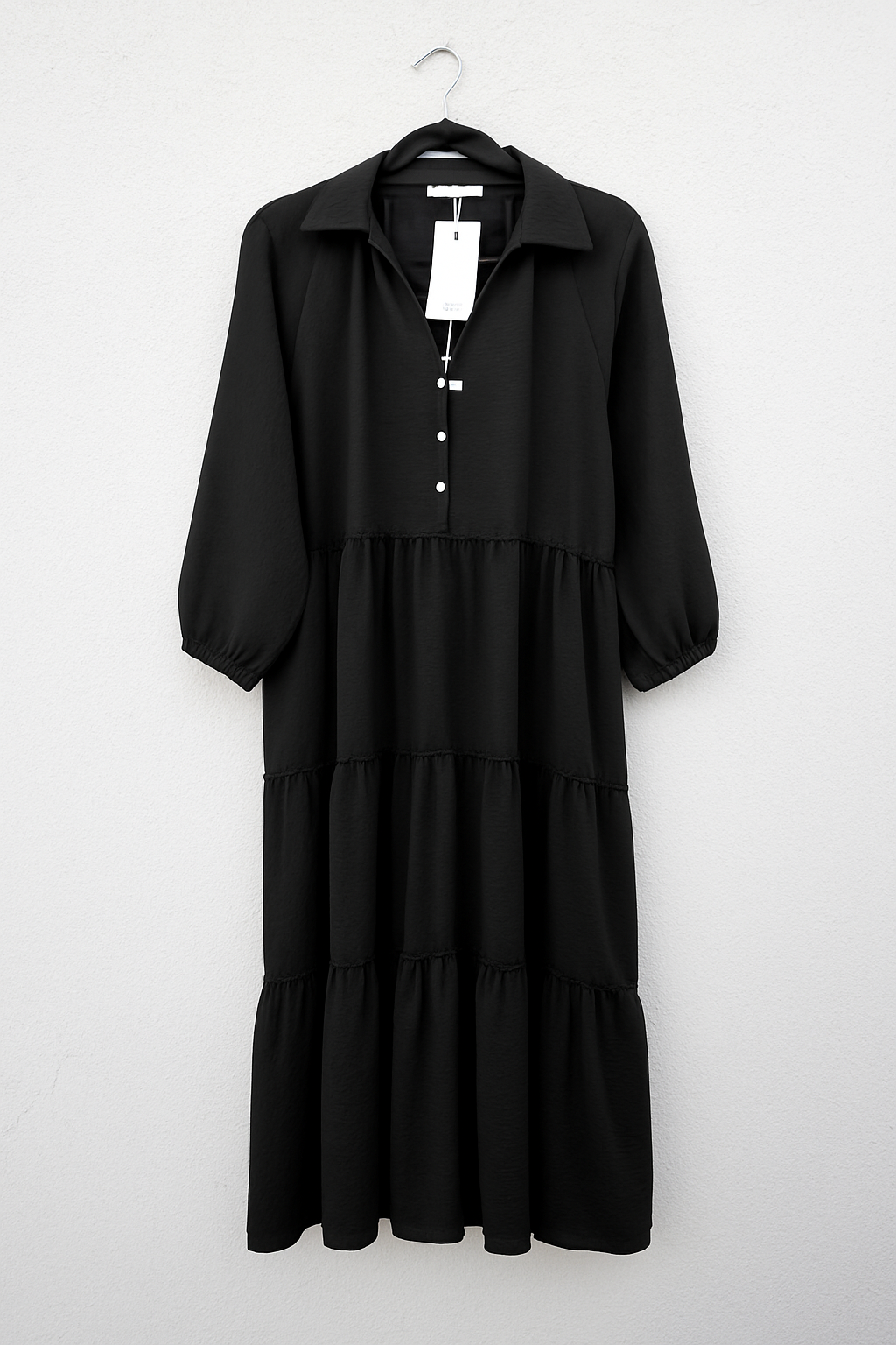 שמלת מקסי שכבות שחורה