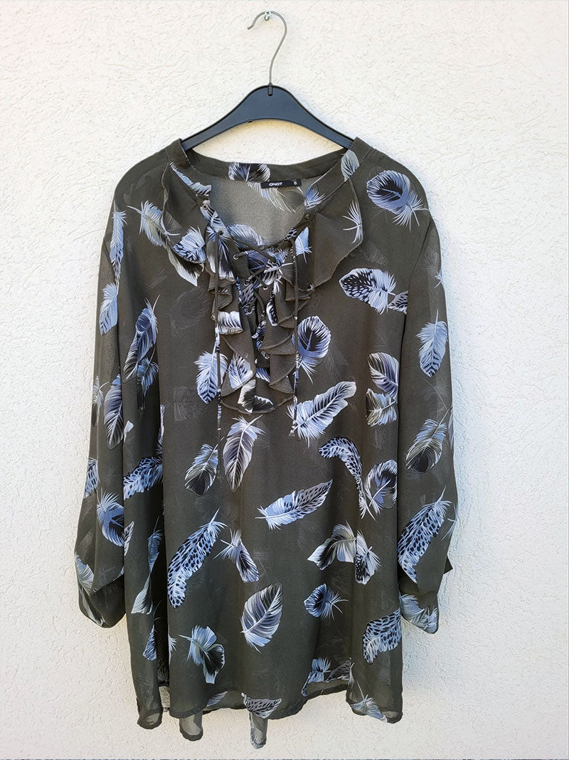 חולצת שיפון נוצות